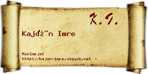 Kaján Imre névjegykártya